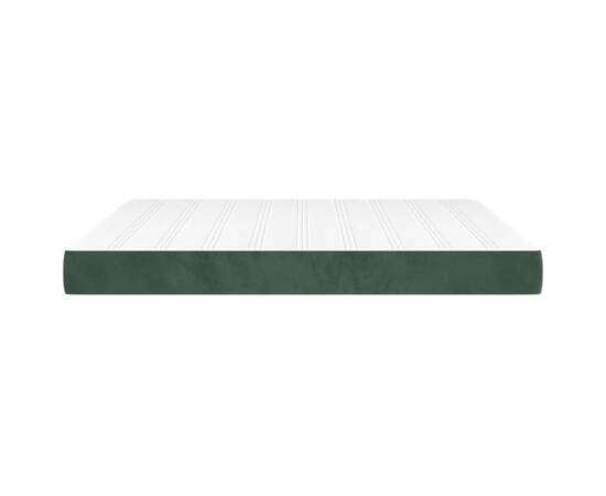 Saltea de pat cu arcuri, verde închis, 160x200x20 cm, catifea, 4 image