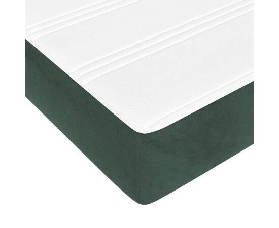 Saltea de pat cu arcuri, verde închis, 160x200x20 cm, catifea, 5 image
