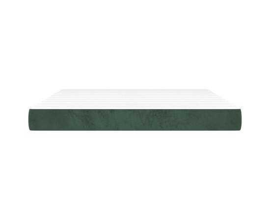 Saltea de pat cu arcuri, verde închis, 160x200x20 cm, catifea, 3 image