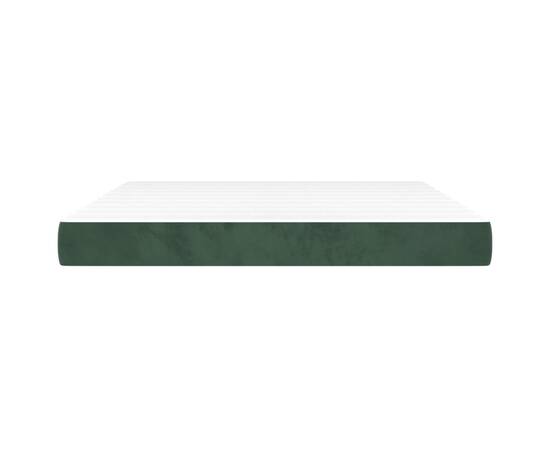 Saltea de pat cu arcuri, verde închis, 180x200x20 cm, catifea, 3 image