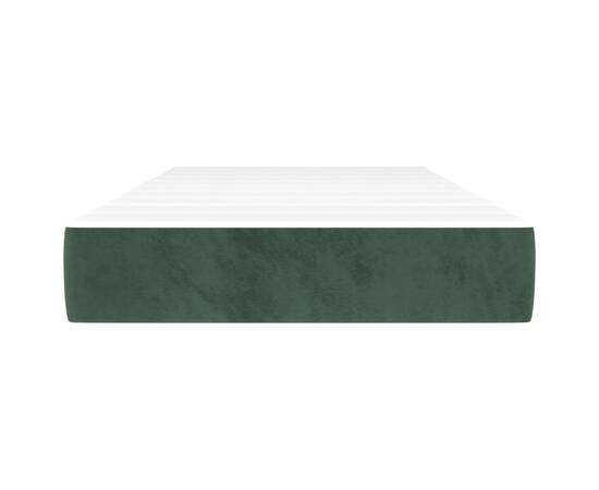 Saltea de pat cu arcuri, verde închis, 90x190x20 cm, catifea, 3 image