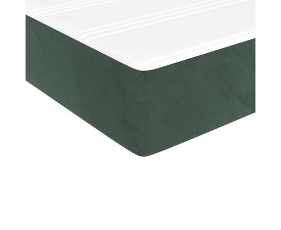 Saltea de pat cu arcuri, verde închis, 90x190x20 cm, catifea, 5 image