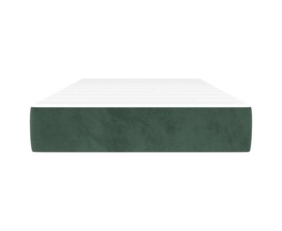 Saltea de pat cu arcuri, verde închis, 90x200x20 cm, catifea, 3 image