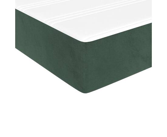 Saltea de pat cu arcuri, verde închis, 90x200x20 cm, catifea, 5 image