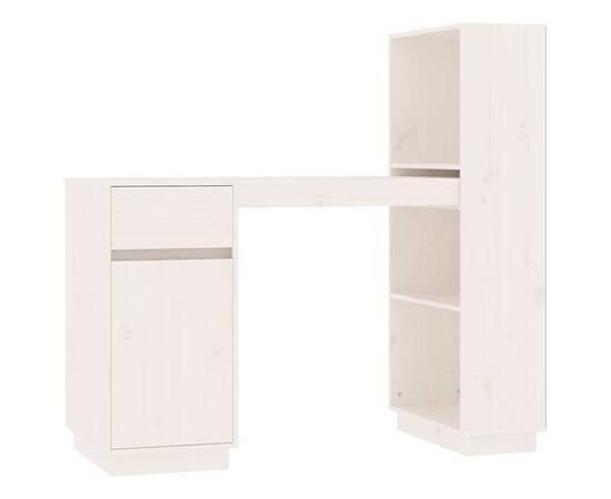 Birou, alb, 110x53x117 cm, lemn masiv de pin, 7 image