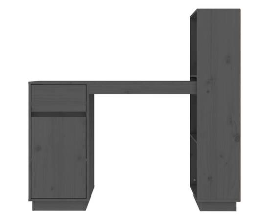 Birou, gri, 110x53x117 cm, lemn masiv de pin, 6 image