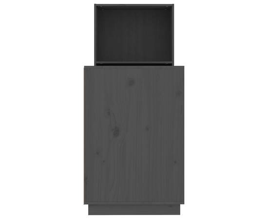 Birou, gri, 110x53x117 cm, lemn masiv de pin, 8 image
