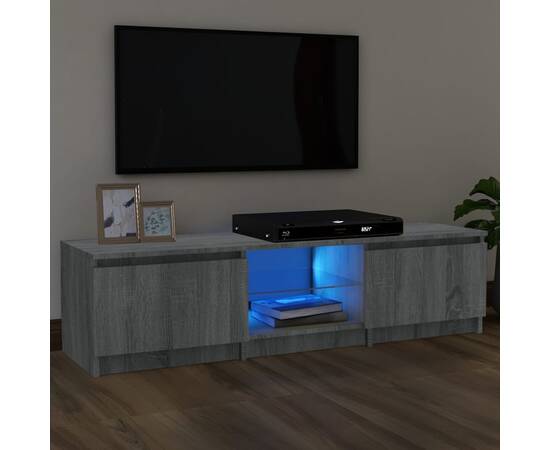 Comodă tv cu lumini led, gri sonoma, 140x40x35,5 cm