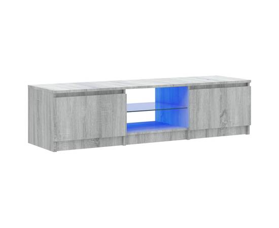 Comodă tv cu lumini led, gri sonoma, 140x40x35,5 cm, 2 image