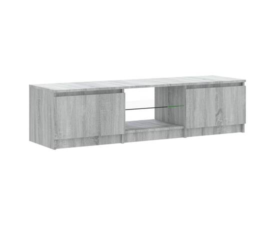 Comodă tv cu lumini led, gri sonoma, 140x40x35,5 cm, 8 image