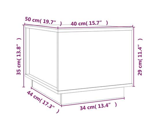 Măsuță de cafea, alb, 40x50x35 cm, lemn masiv de pin, 10 image