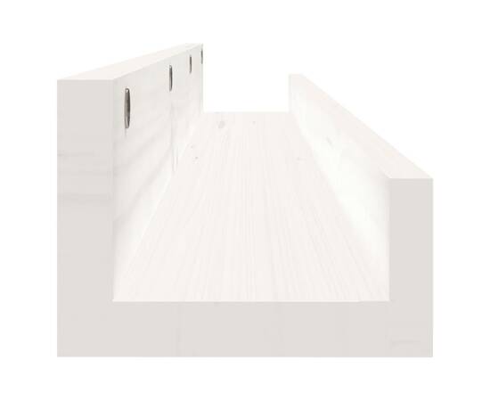 Rafturi de perete, 2 buc., alb, 80x12x9 cm, lemn masiv de pin, 5 image