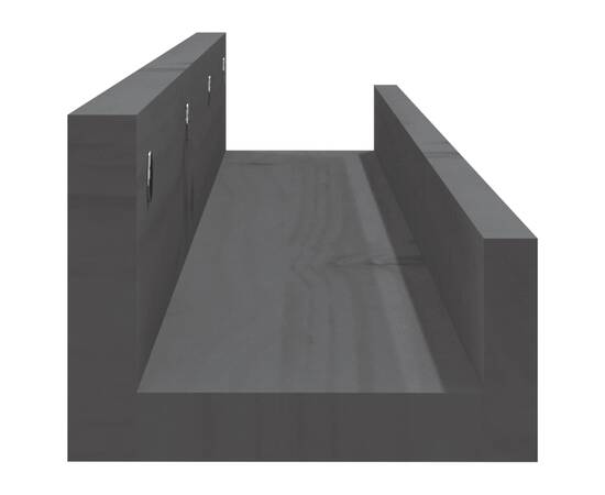 Rafturi de perete, 2 buc., gri, 80x12x9 cm, lemn masiv de pin, 5 image