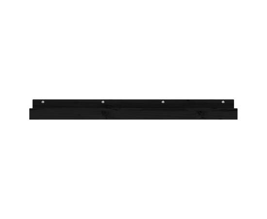 Rafturi de perete, 2 buc., negru, 110x12x9 cm, lemn masiv pin, 4 image