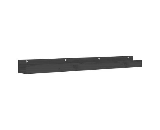 Rafturi de perete, 2 buc., negru, 110x12x9 cm, lemn masiv pin, 3 image