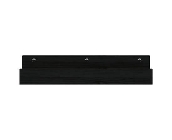 Rafturi de perete, 2 buc., negru, 50x12x9 cm, lemn masiv de pin, 4 image