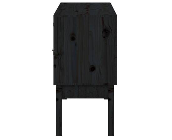 Servantă, negru, 110x40x78 cm, lemn masiv de pin, 7 image