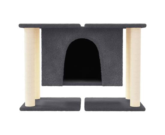 Ansamblu de pisici, stâlpi din funie sisal, gri închis, 50 cm, 3 image