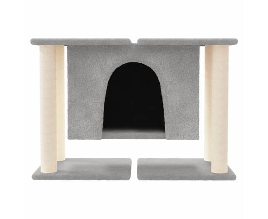 Ansamblu de pisici, stâlpi din funie sisal, gri deschis, 50 cm, 3 image
