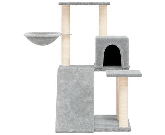Ansamblu de pisici, stâlpi din funie sisal, gri deschis, 82 cm, 3 image