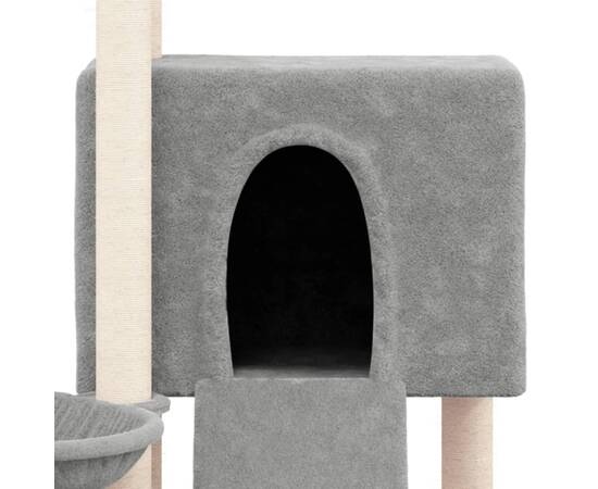 Ansamblu de pisici, stâlpi din funie sisal, gri deschis, 96 cm, 6 image
