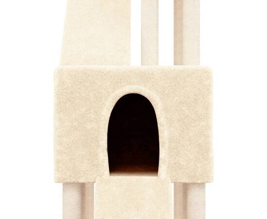 Ansamblu de pisici cu stâlpi din funie de sisal, crem, 190 cm, 6 image
