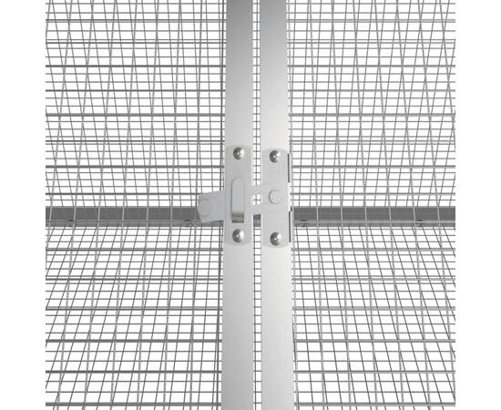 Cușcă pentru iepuri, gri, 403,5x80,5x71 cm, oțel galvanizat, 5 image