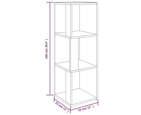 Dulap colțar, stejar fumuriu, 33x33x100 cm, lemn compozit, 8 image