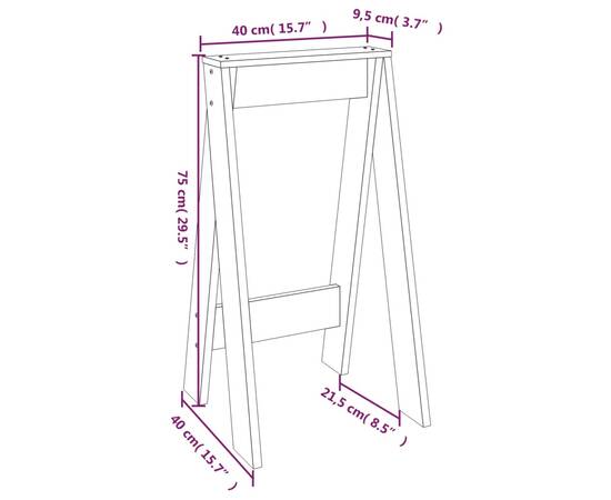 Scaune, 2 buc., 40x40x75 cm, lemn masiv de pin, 9 image