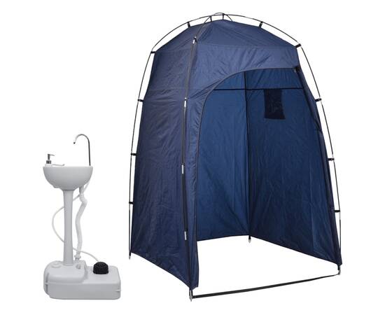 Suport portabil de camping, pentru spălat mâini, cu cort, 20 l