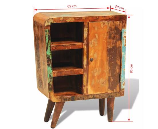 Dulap din lemn masiv reciclat cu 1 ușă, vintage, 11 image