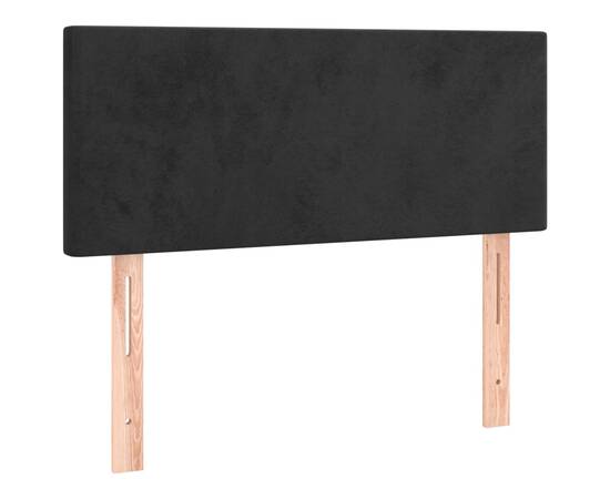 Pat box spring cu saltea, negru, 90x200 cm, catifea, 6 image