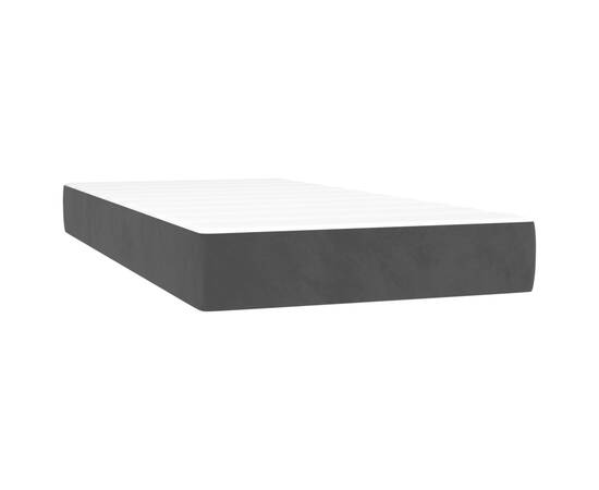 Pat box spring cu saltea, negru, 90x200 cm, catifea, 5 image