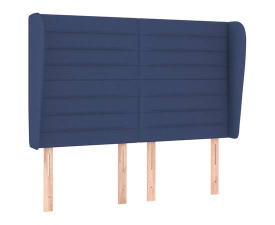 Pat box spring cu saltea, albastru, 140x200 cm, textil, 6 image