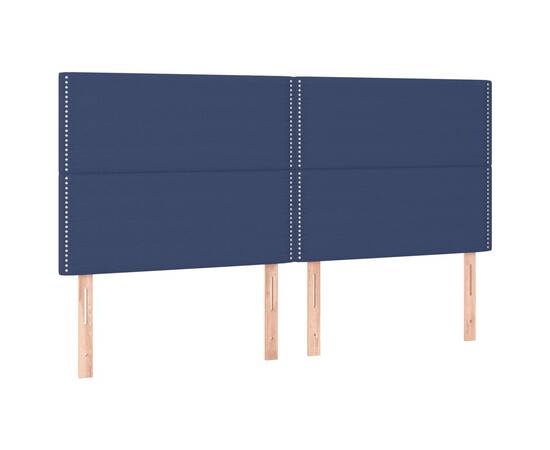 Pat box spring cu saltea, albastru, 180x200 cm, material textil, 6 image