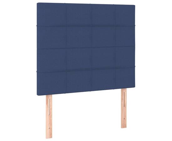 Pat box spring cu saltea, albastru, 90x190 cm, textil, 6 image