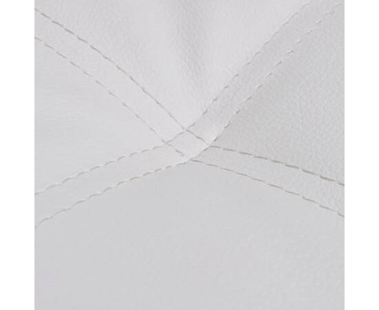 Șezlong cu pernă, alb, piele ecologică, 2 image