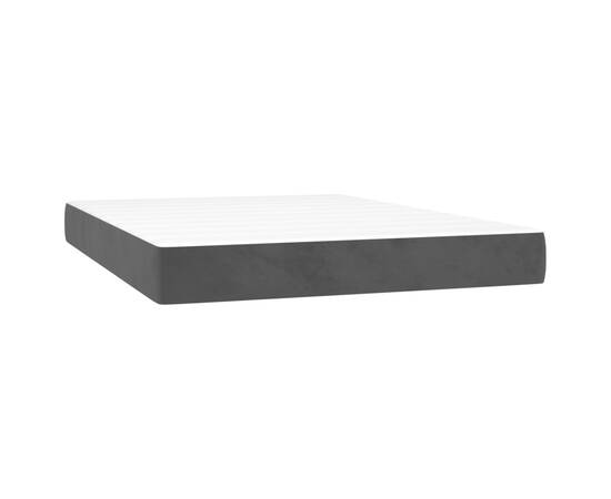 Pat box spring cu saltea, negru, 140x190 cm, catifea, 5 image