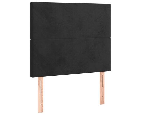 Pat box spring cu saltea, negru, 90x190 cm, catifea, 6 image