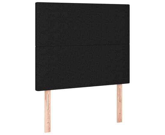 Pat box spring cu saltea, negru, 90x200 cm, textil, 6 image