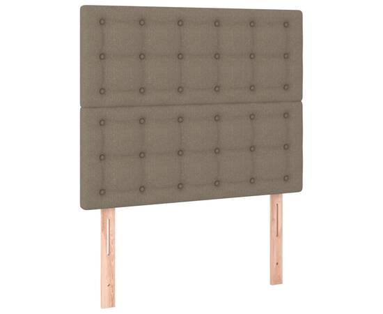 Pat box spring cu saltea, gri taupe, 80x200 cm, textil, 6 image