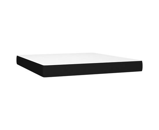 Pat box spring cu saltea, negru, 180x200 cm, catifea, 5 image