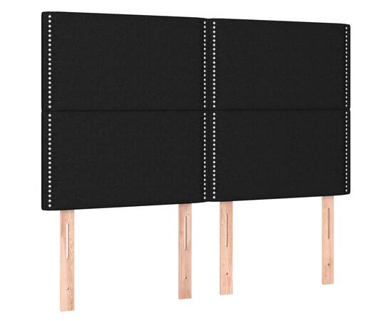Pat box spring cu saltea, negru, 140x200 cm, textil, 6 image