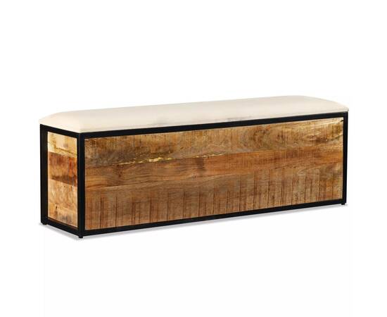 Bancă depozitare 3 sertare, lemn masiv de mango, 120x30x40 cm, 9 image