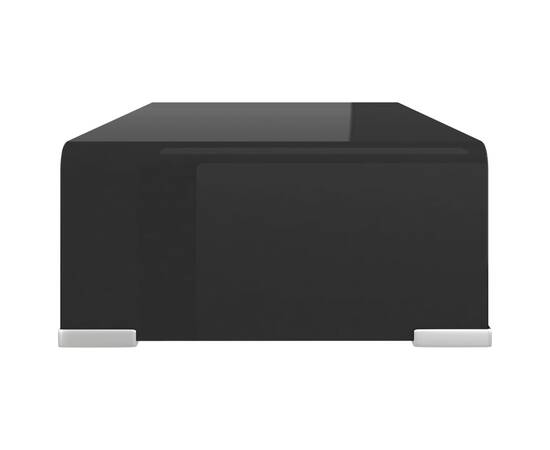 Stativ tv/suport monitor, sticlă, 40 x 25 x 11 cm, negru, 4 image