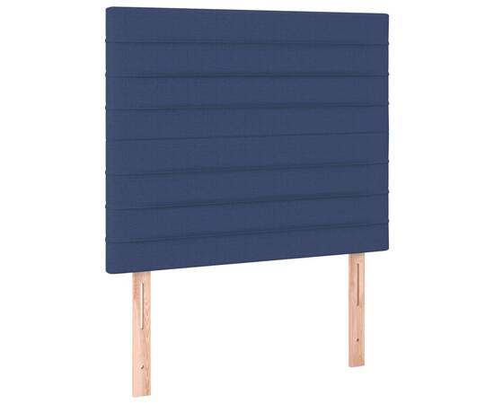 Pat box spring cu saltea, albastru, 90x200 cm, textil, 6 image