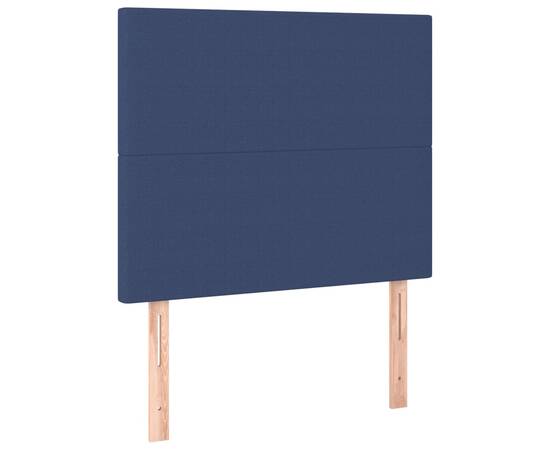 Pat box spring cu saltea, albastru, 120x200 cm, textil, 5 image