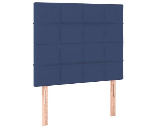 Pat box spring cu saltea, albastru, 90x190 cm, textil, 5 image