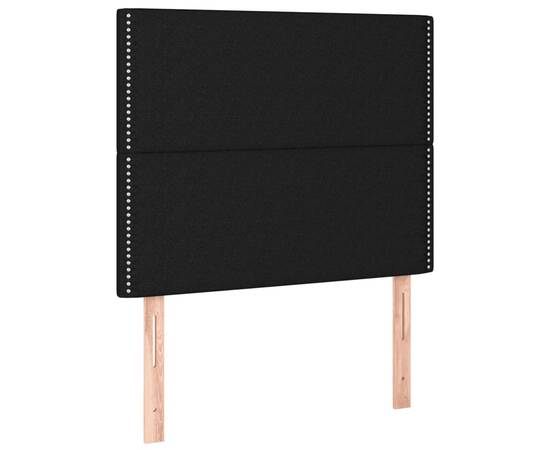 Pat box spring cu saltea, negru, 90x200 cm, textil, 5 image