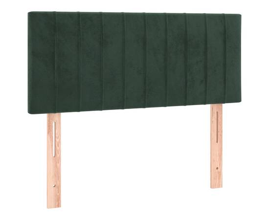 Pat box spring cu saltea, verde închis, 120x200 cm, catifea, 6 image
